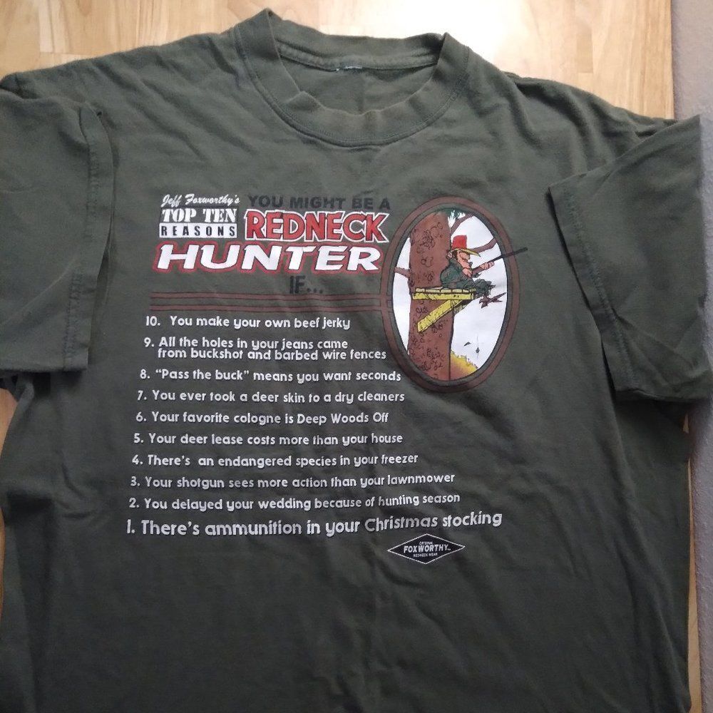 Vintage Jeff Foxworthy 10 Reason Redneck Hunter T-Shirt